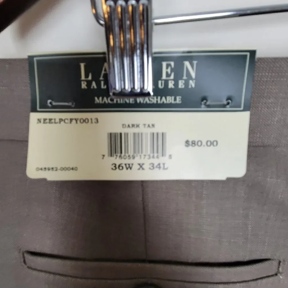 Lauren Ralph Lauren Classic-Fit Sharkskin Pleated Wrinkle Resistant Dress Pants